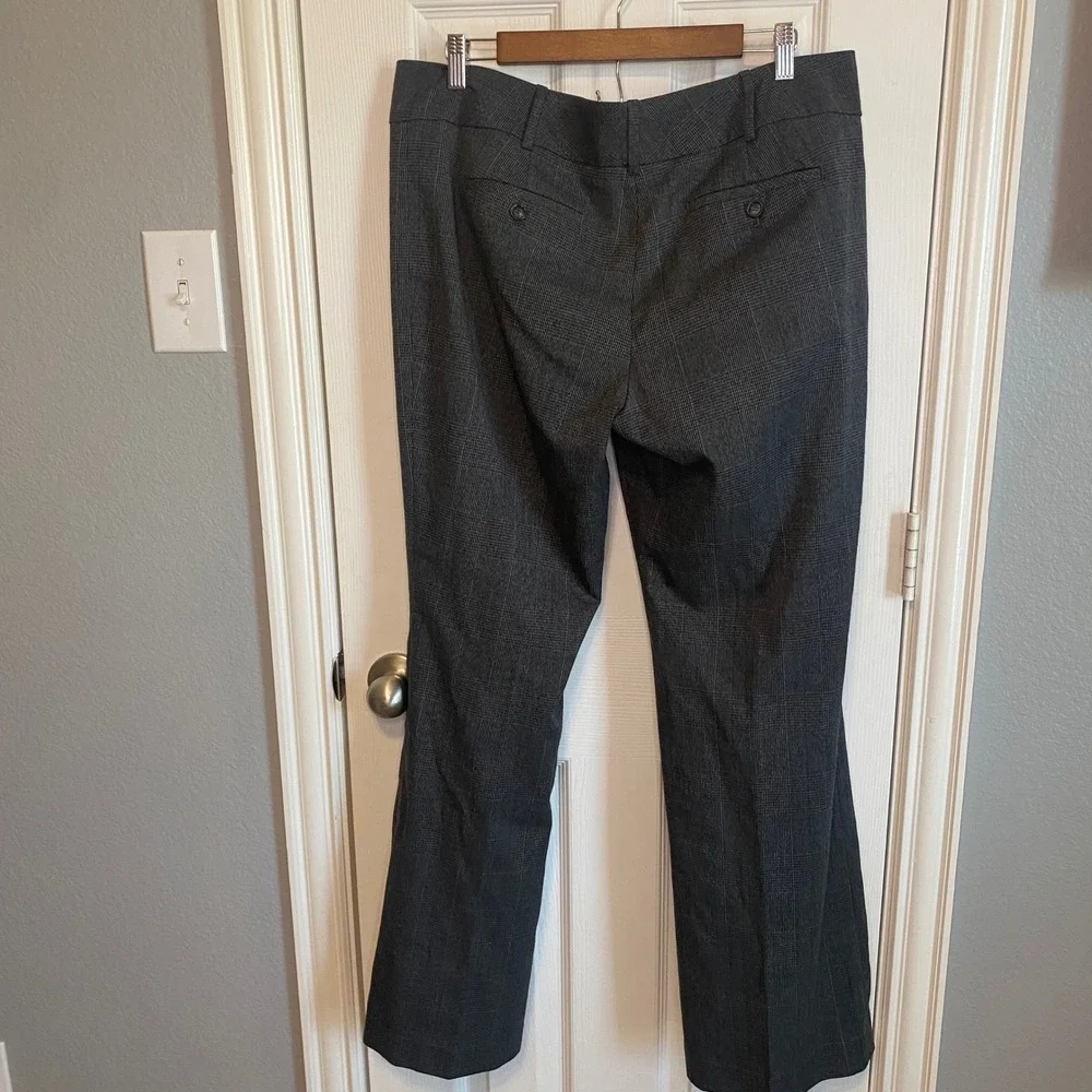 Ann Taylor LOFT Marisa Trouser Gray Plaid Straight Leg Dress Pants Womens 12